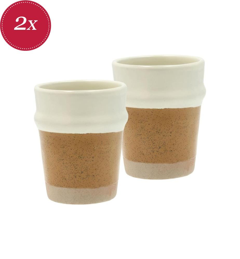 Set di 2 tazze da caffè da 350 ml - Marrone/Crema