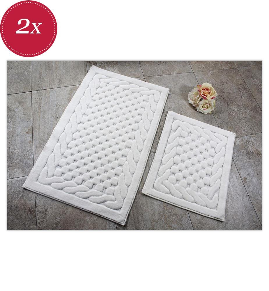 2er-Set Badematten - Creme