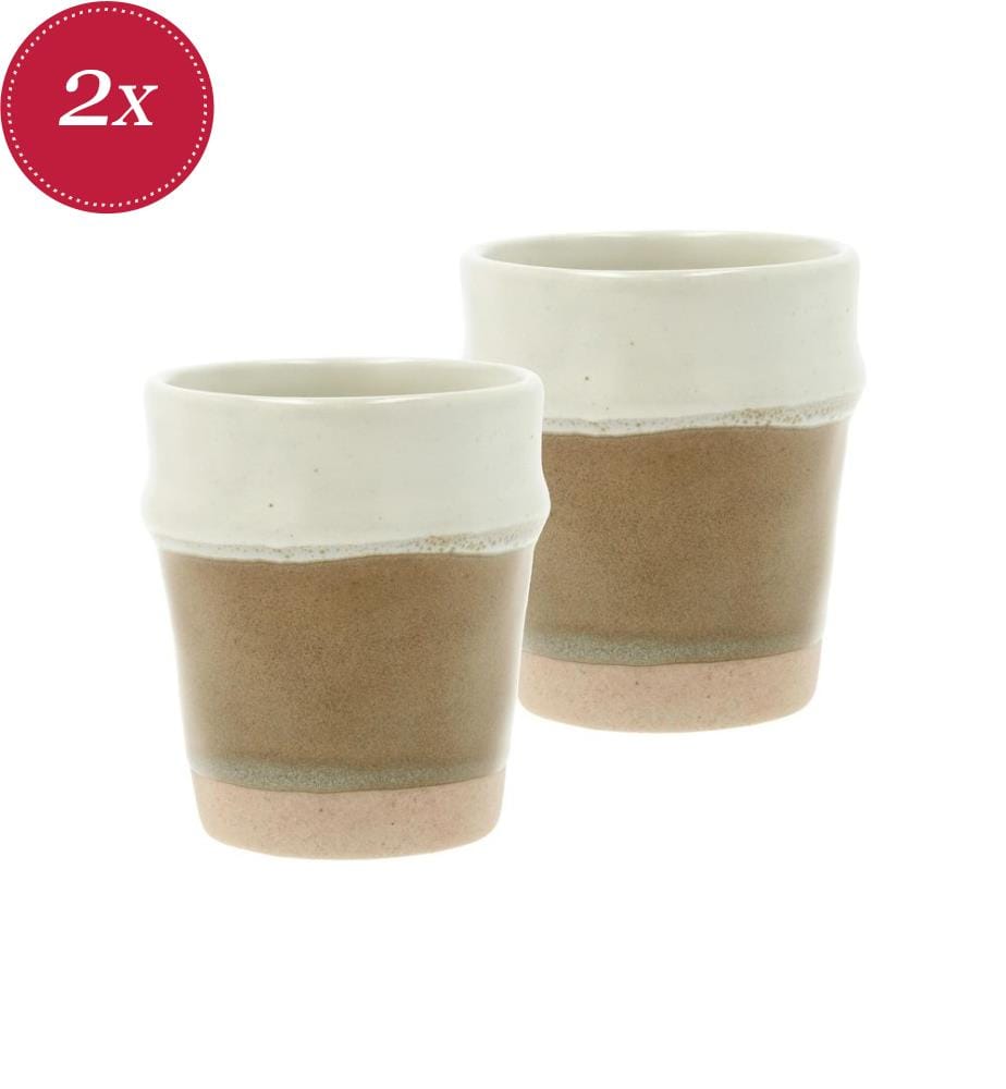 2er-Set Espresso-Gläser 100 ml - Creme/Rost