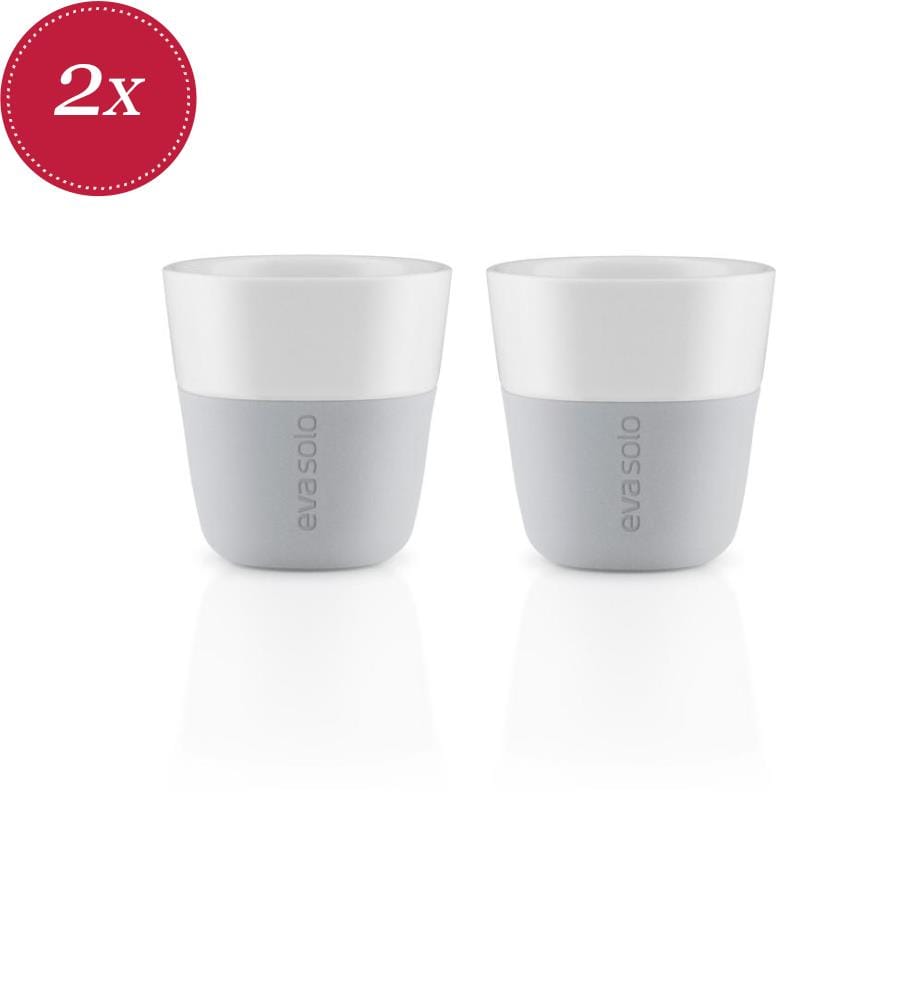 Set di 2 tazze espresso da 80 ml - Grigio chiaro/Bianco