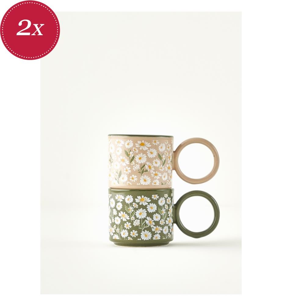 Set aus 2 Daisy-Teebechern - Mehrfarbig