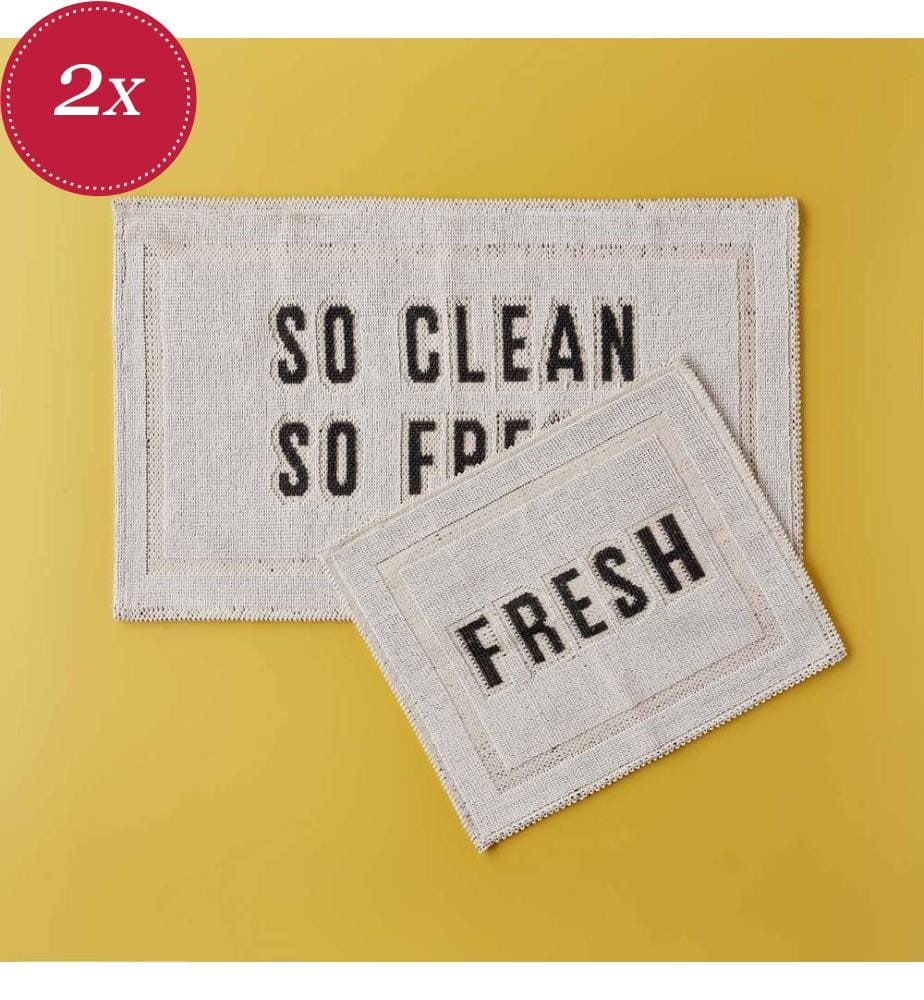 Set di 2 tappetini Clean&Fresh - Bianco