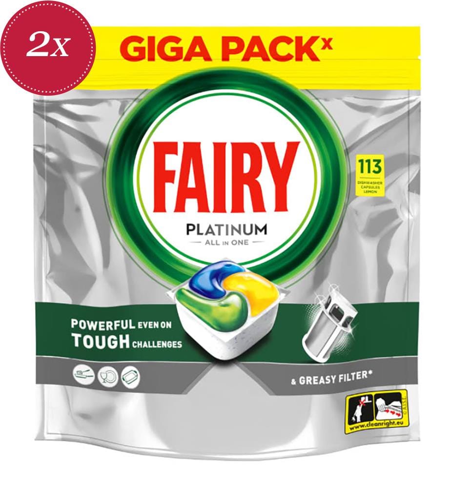 2 x Platinum All-in-One-Geschirrspültabs – 1 451 g (113 Tabs)