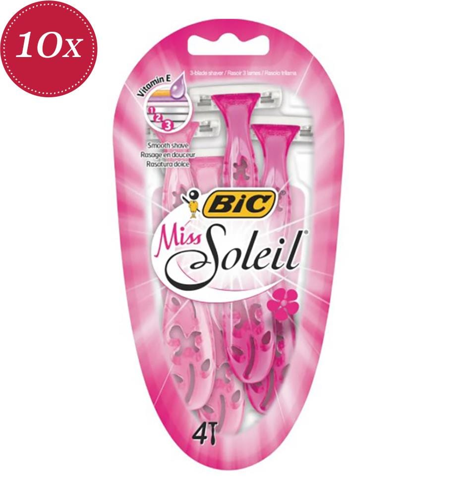 10x Damenrasierer, 4er-Pack „Miss Soleil“ – 3 Klingen