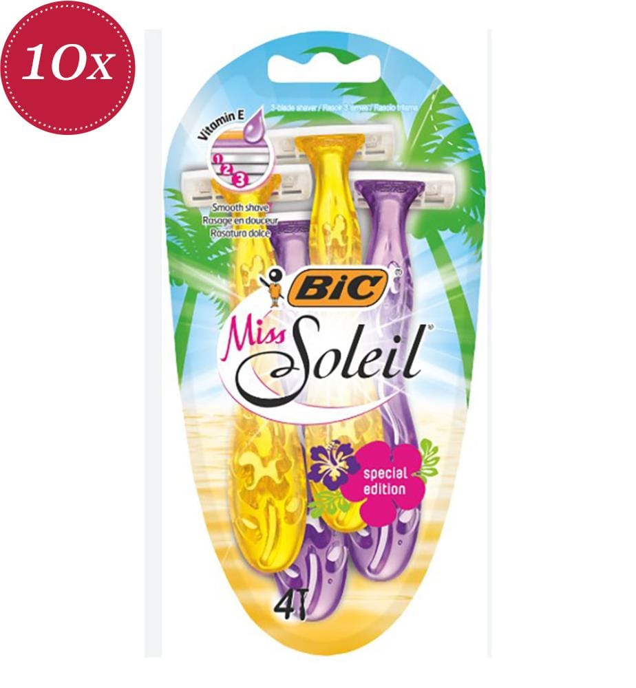 10x Damenrasierer, 4er-Pack „Miss Soleil“ – 3 Klingen