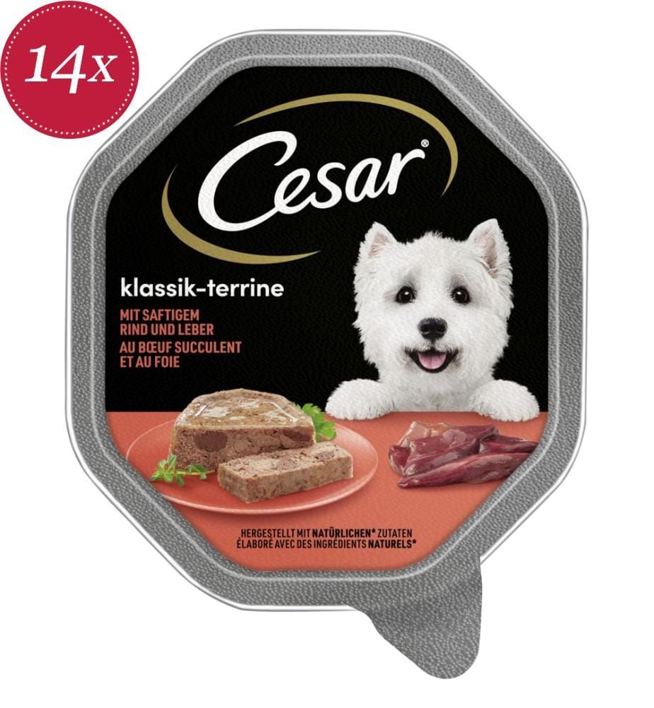 Lot von 14 CESAR® Bol Klassische Terrine Rind & Leber 150 g