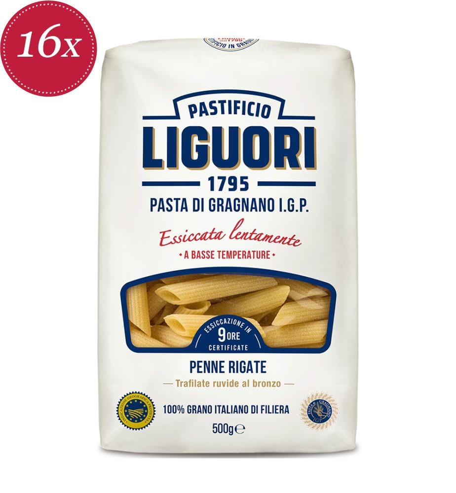 Lot de 16 Liguori Penne rigate - 500g