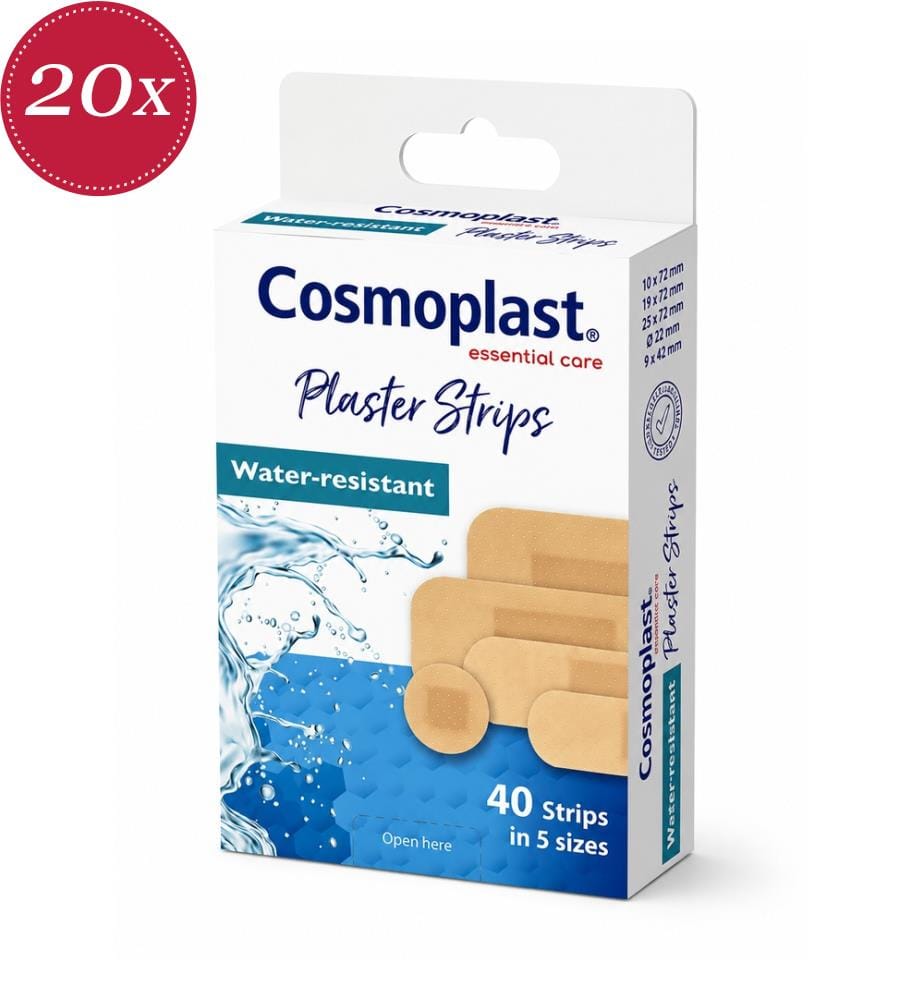 Lot de 20 boîtes de pansements Aqua imperméables - 40 pièces