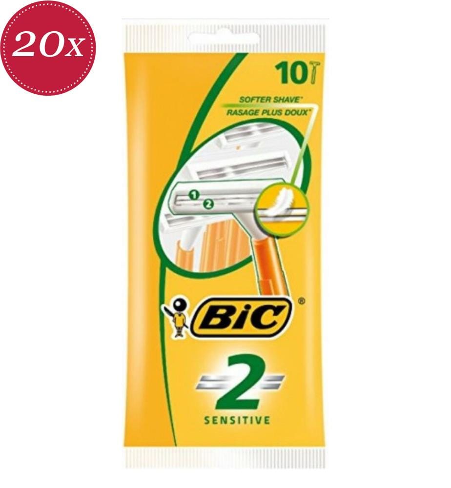 20x Herrenrasierer „Sensitive“ (10er-Pack) – 2 Klingen