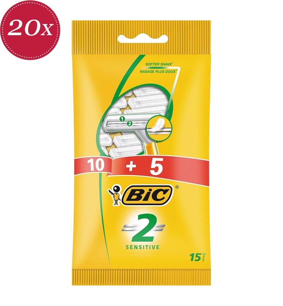20x Herrenrasierer, 10er-Pack + 5 Sensitive – 2 Klingen