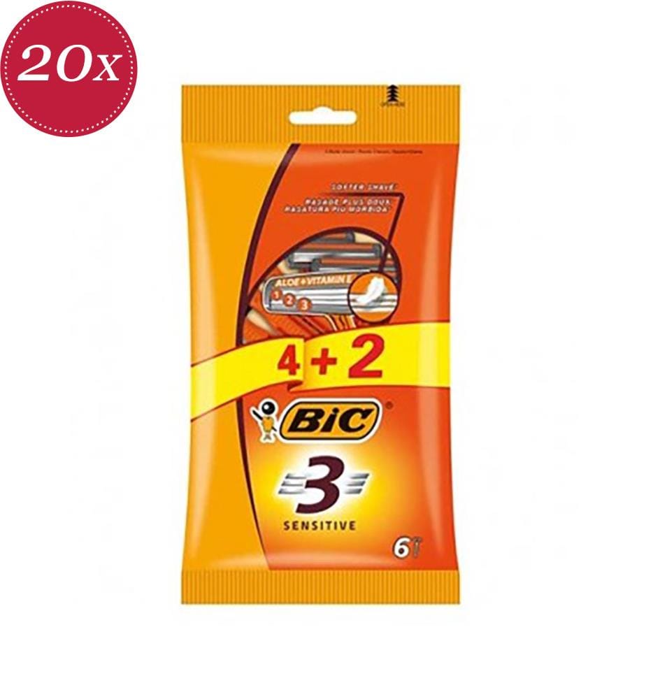 20x Herrenrasierer, 4-teilig + 2 Sensitive – 3 Klingen