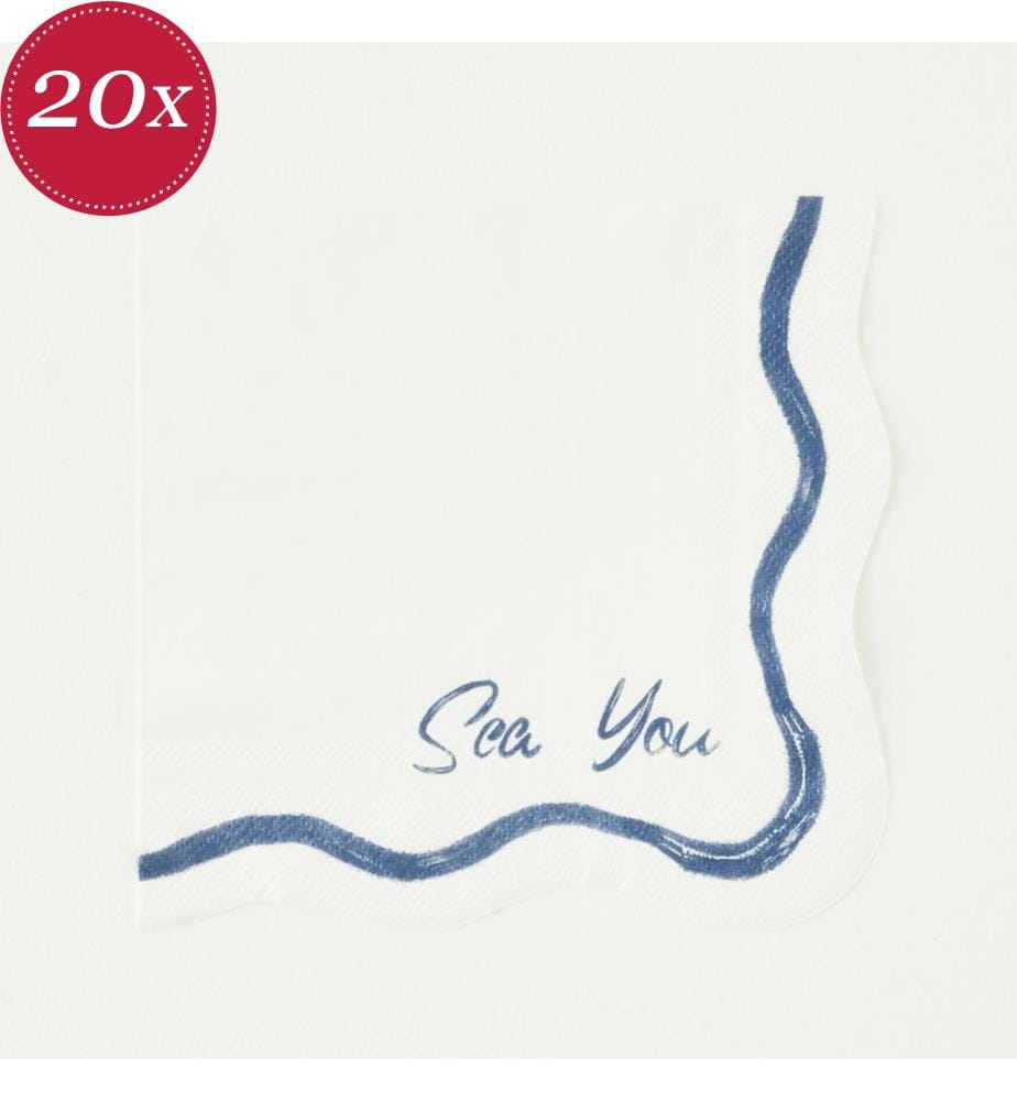 Set de serviettes Marine 20 pièces 31,6x31,6 cm - Blanc