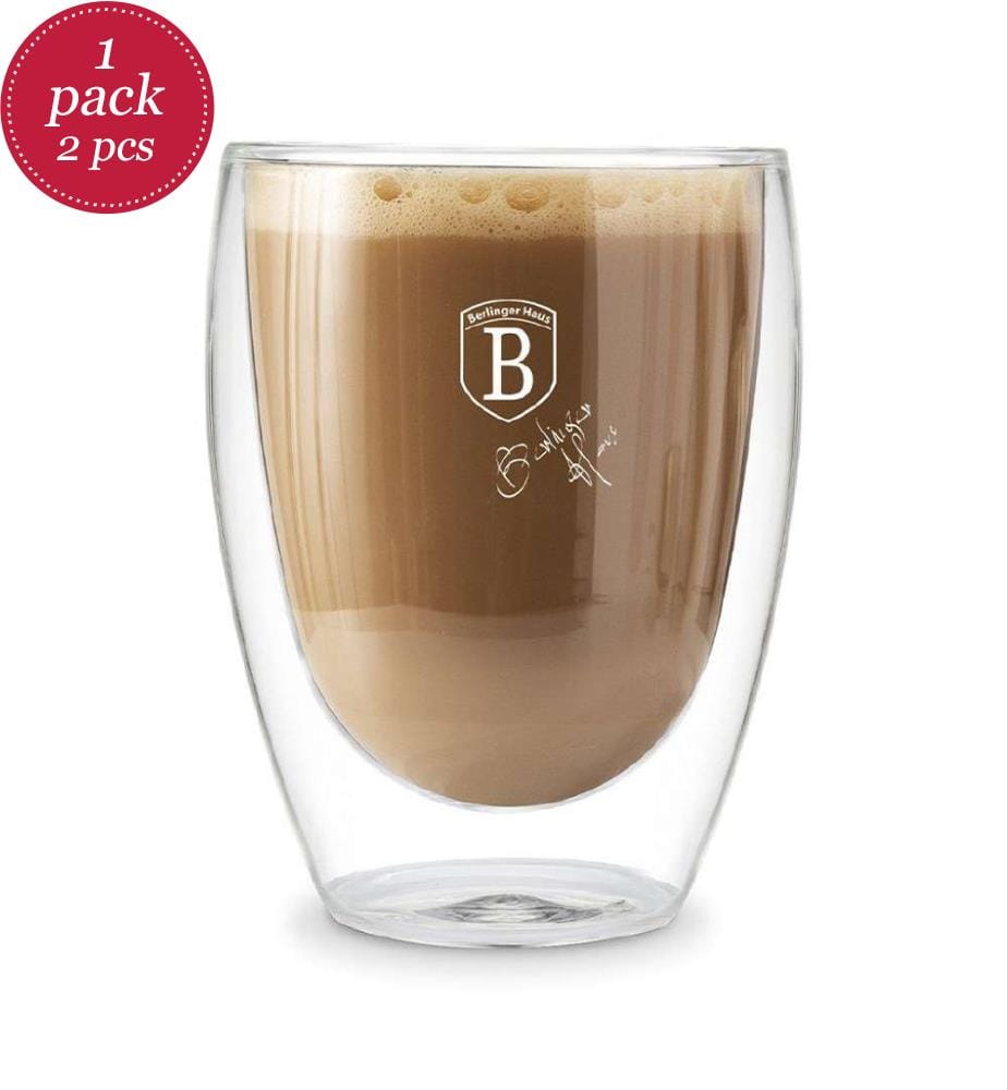 Kaffee Glas 300ml 2er-Set ohne Griff, 