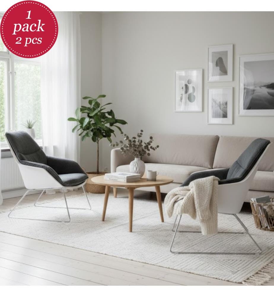 Grace 2er-Set Sessel aus Polypropylen 74x85x86 cm - Dunkelgrau