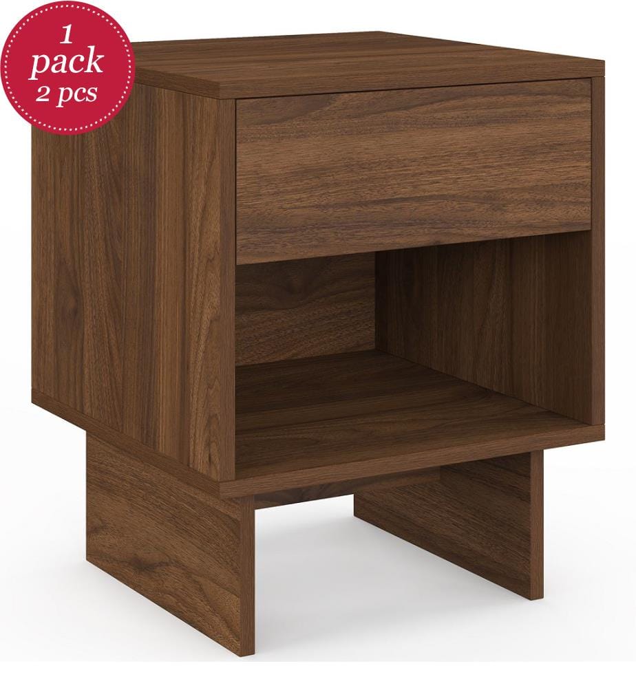 Lot de 2 tables de chevet Yumi - Noyer