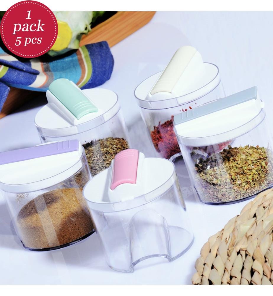 Lot de pots à épices (5 pièces) - Blanc