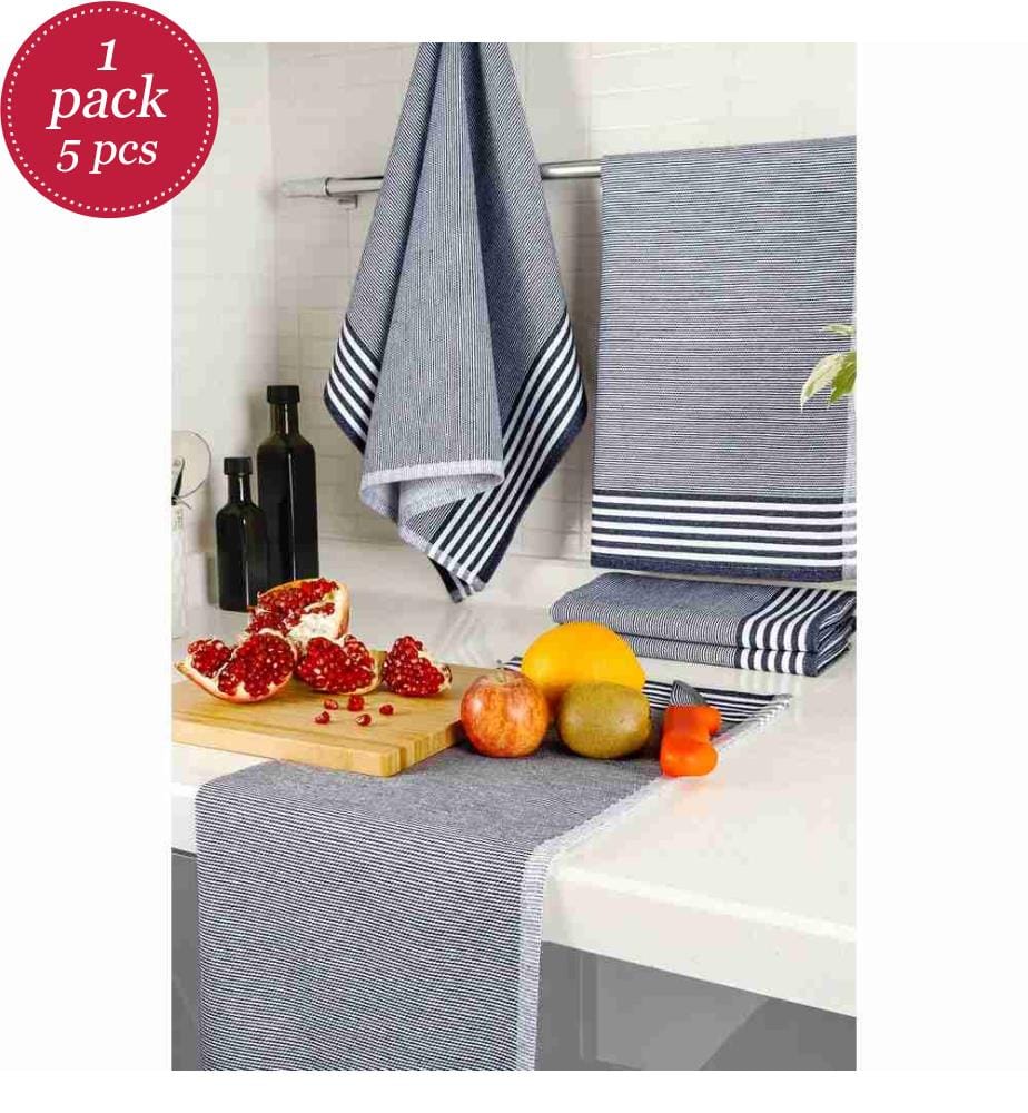 Set of 5 washcloths - Dark blue
