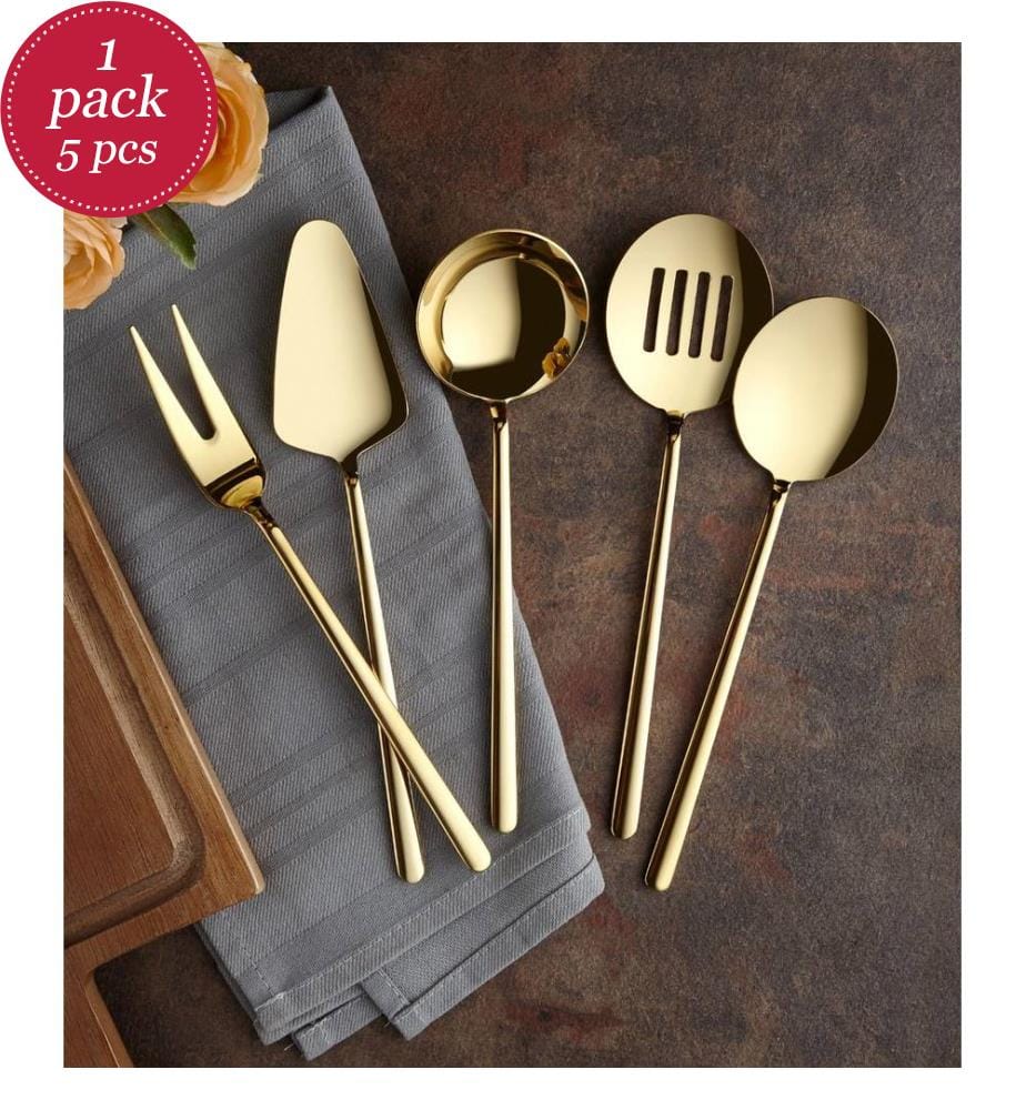 Set of 5 serving pieces - Gold-plated
