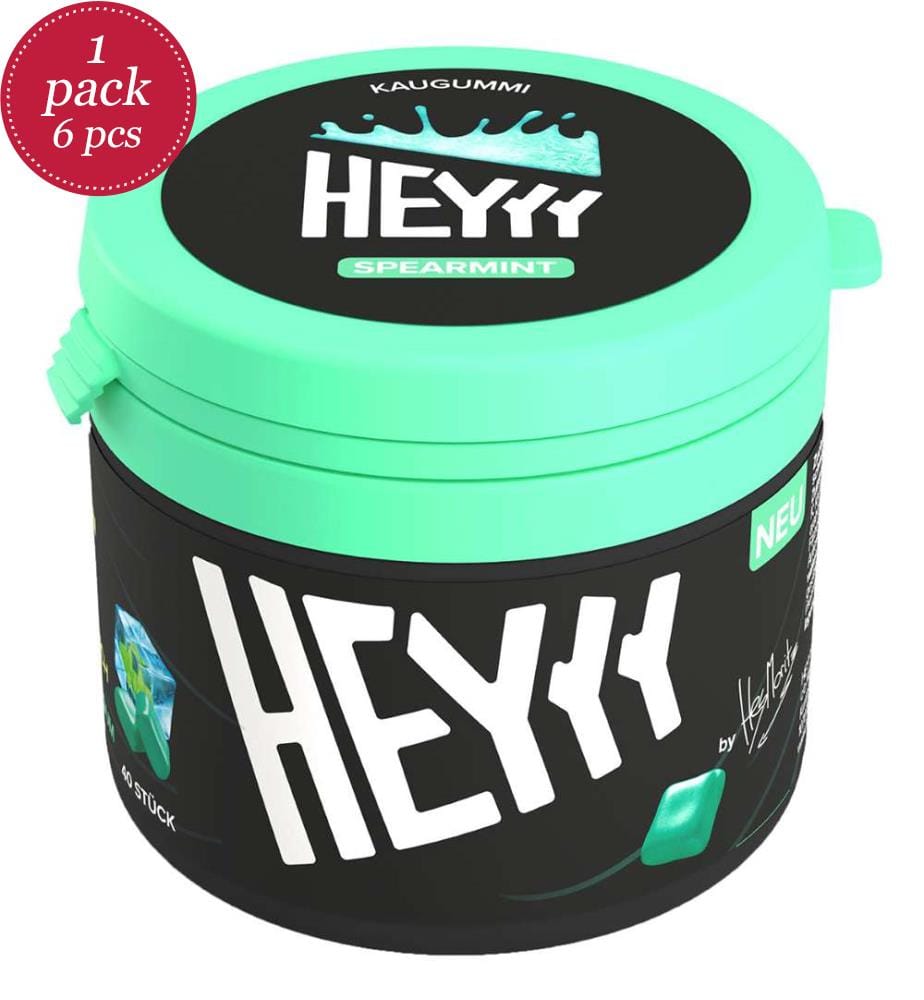 6x HEYYY Kaugummi Spearmint - 68g