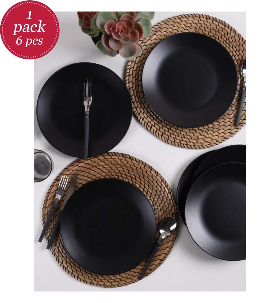 Lot de 6 assiettes de service - Noir mat
