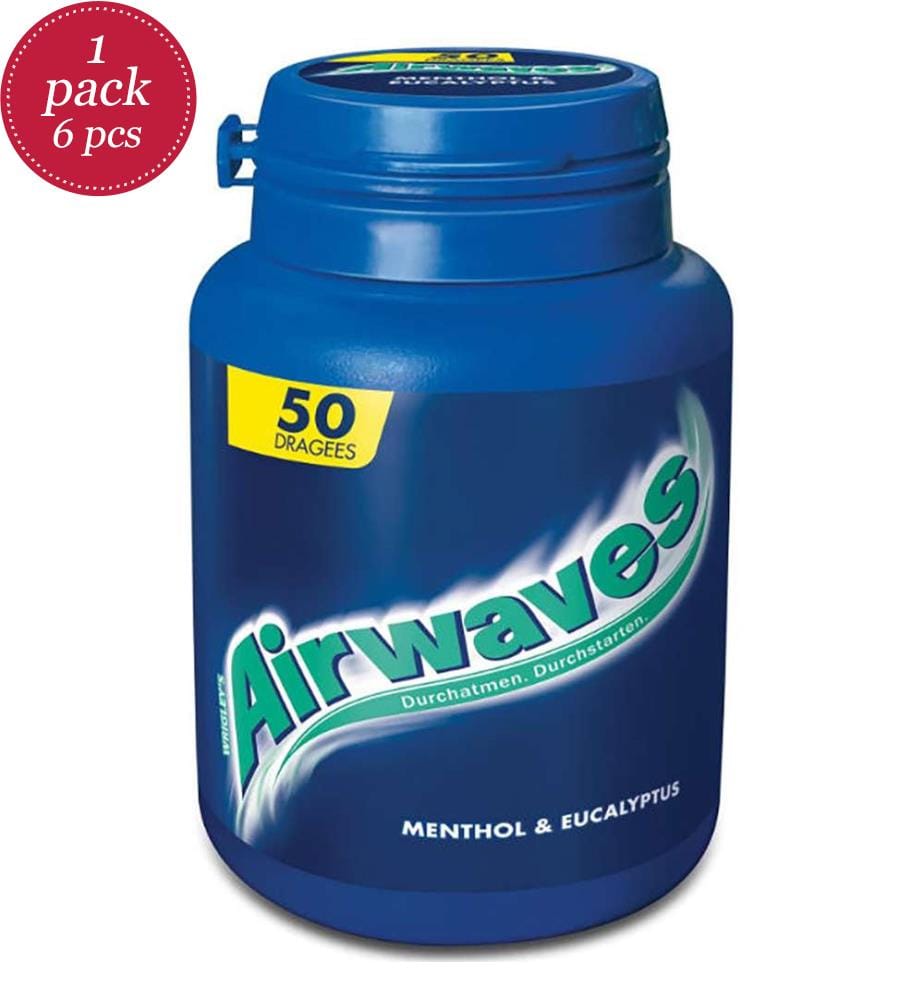 6x Airwaves Dose Menthol & Eucalyptus Dragees - 75g