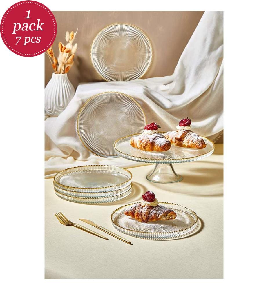 Lot de 7 assiettes à dessert - Transparent