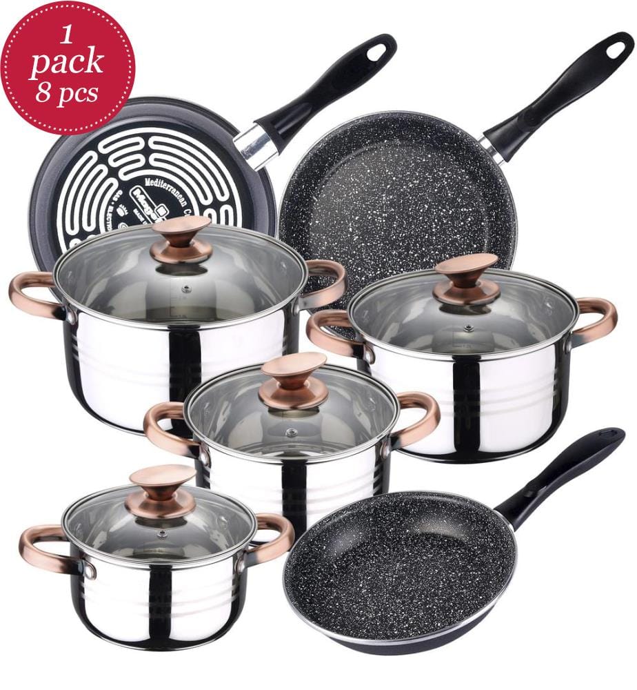Nona Cookware Set - 8 Pieces - Pink