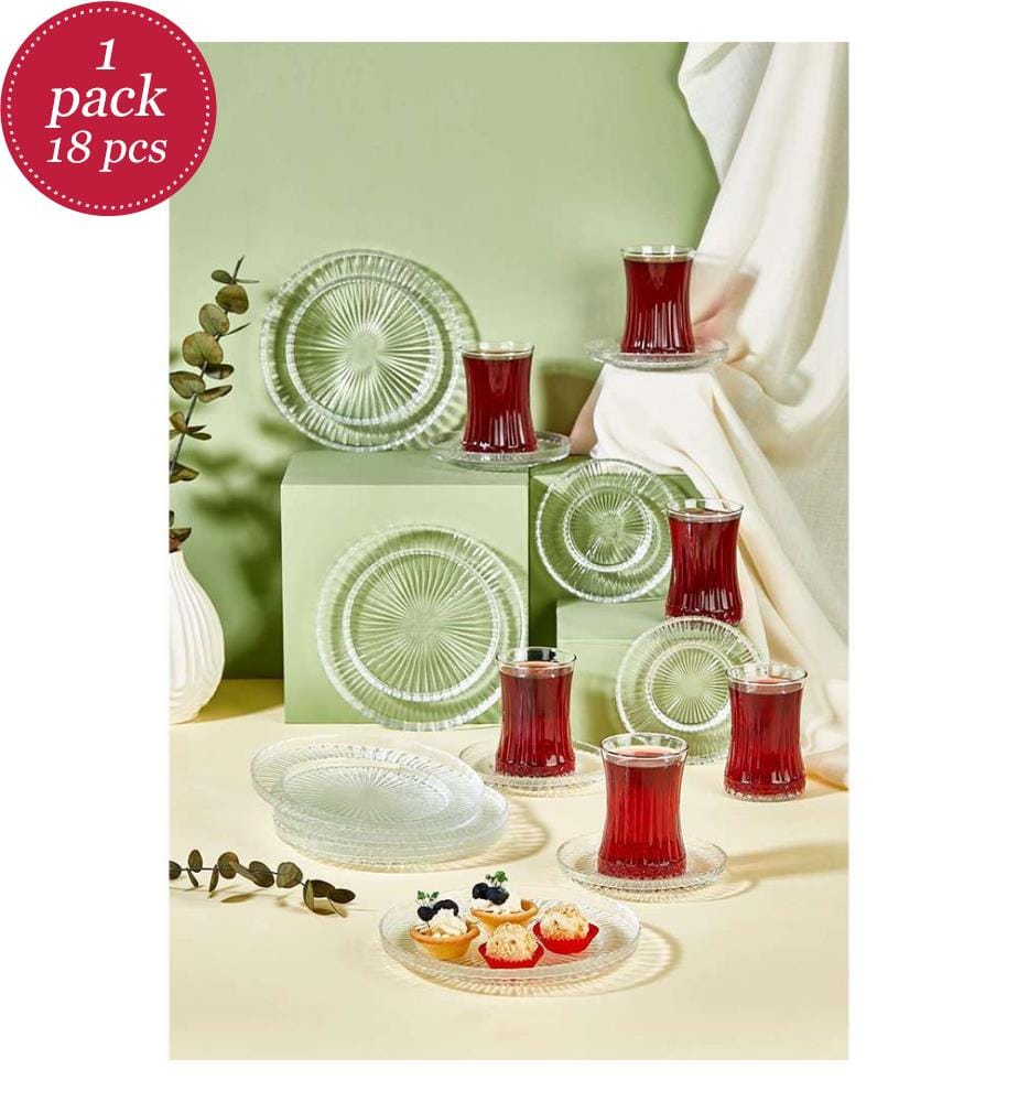 Set of 18 Tea Sets - Clear