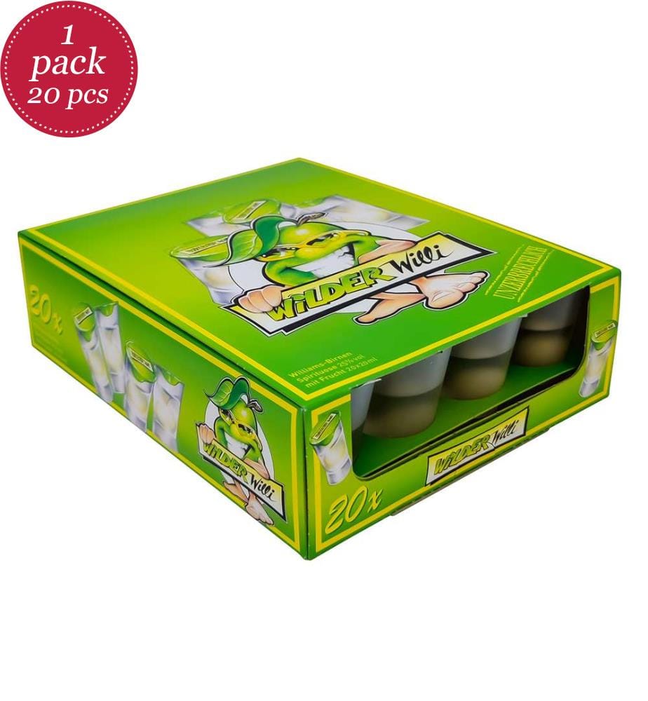 20x Wilder Willi Williams Pear Liqueur 25% Vol., 20-pack - 20ml
