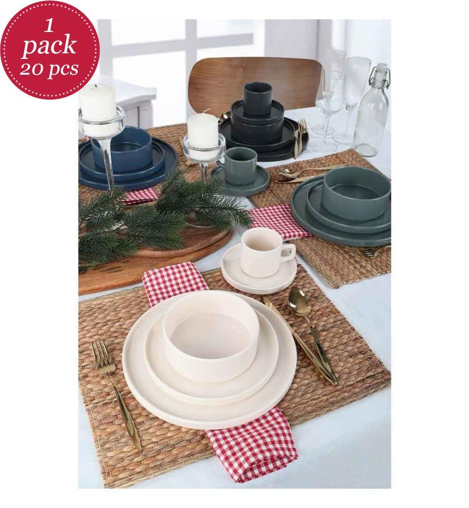 Tafelservice, 20-teilig, Multicolor, Keramik-Steingut