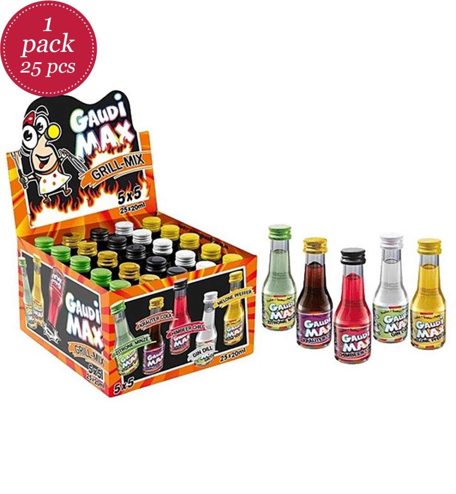 25x Gaudi Max Grill Mix Liqueur 17-20% Vol., 5x5 - 20ml