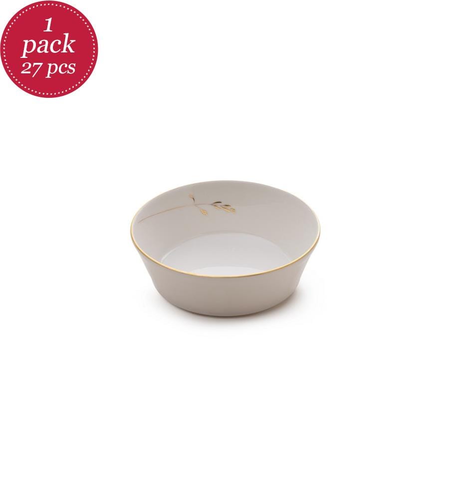 Service de Table (27 pièces) - Blanc, or