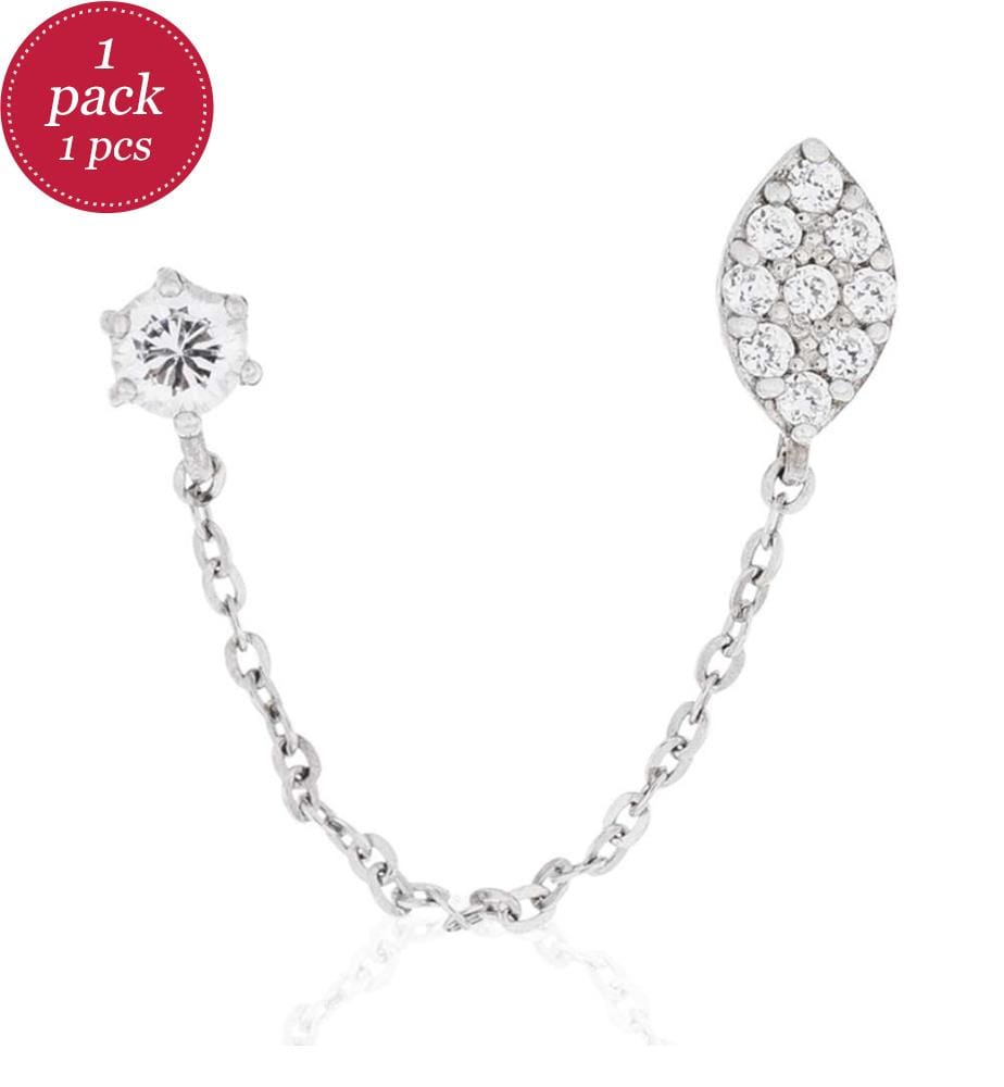 1 Ear-Cuff, Princière, Weissgold 