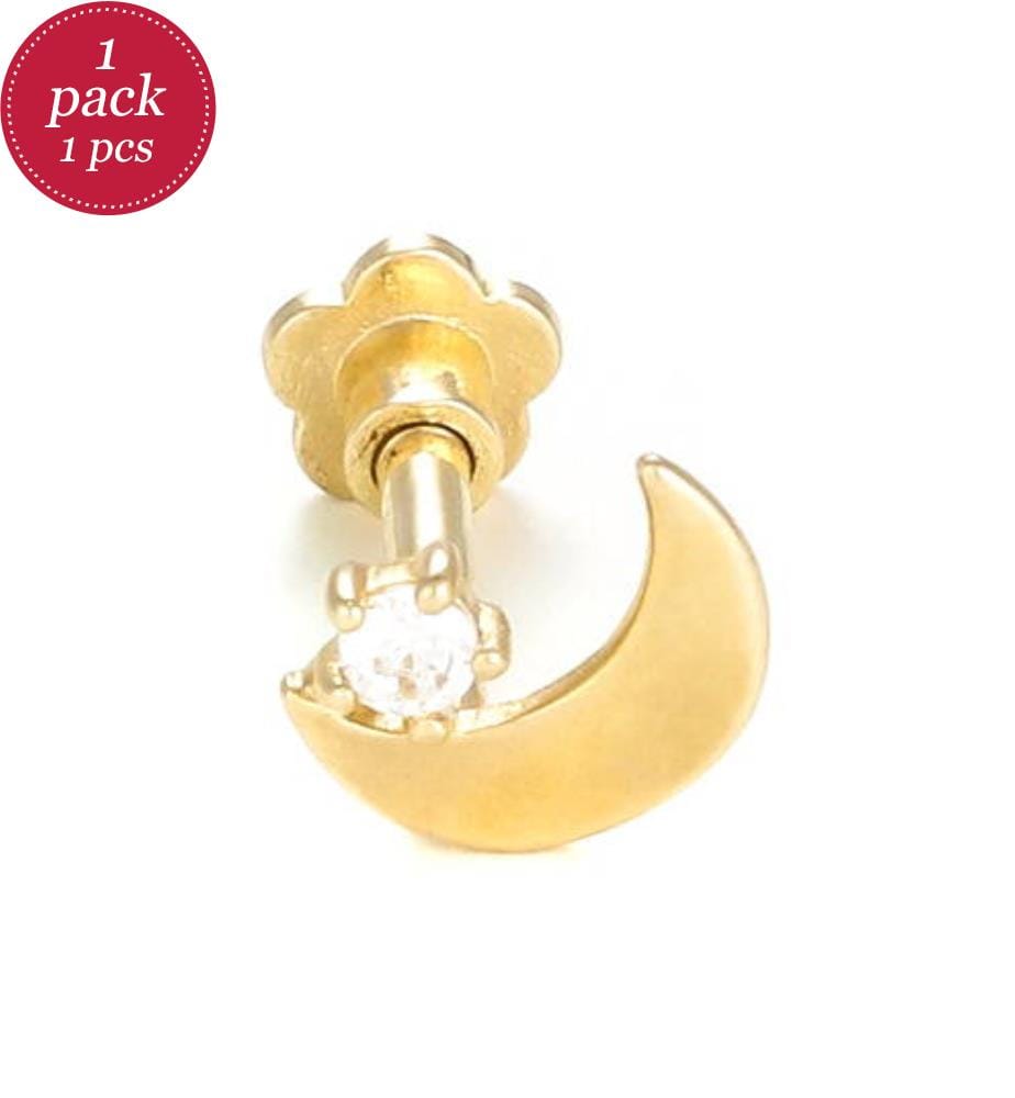 1 Ear-Cuff, Goldener Mond, Gelbgold 