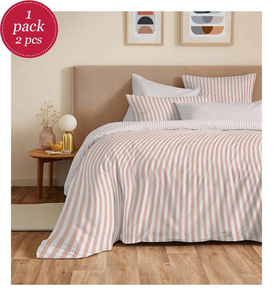Comforter Cover 240 x 260 cm and Fitted Sheet 180 x 200 cm - Palerme Blush