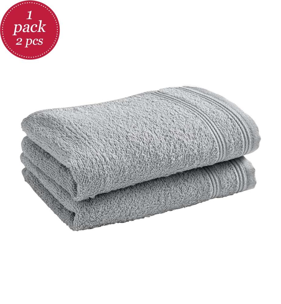 Lot de 2 Serviettes Invite Eponge 100% Coton Spa 30 x 50 cm Perle