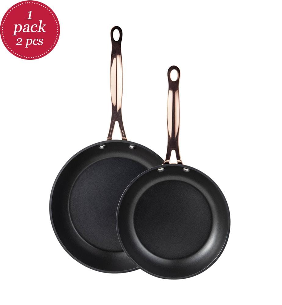 Set of 2 Frying pans - 20/24 cm - Black Copper
