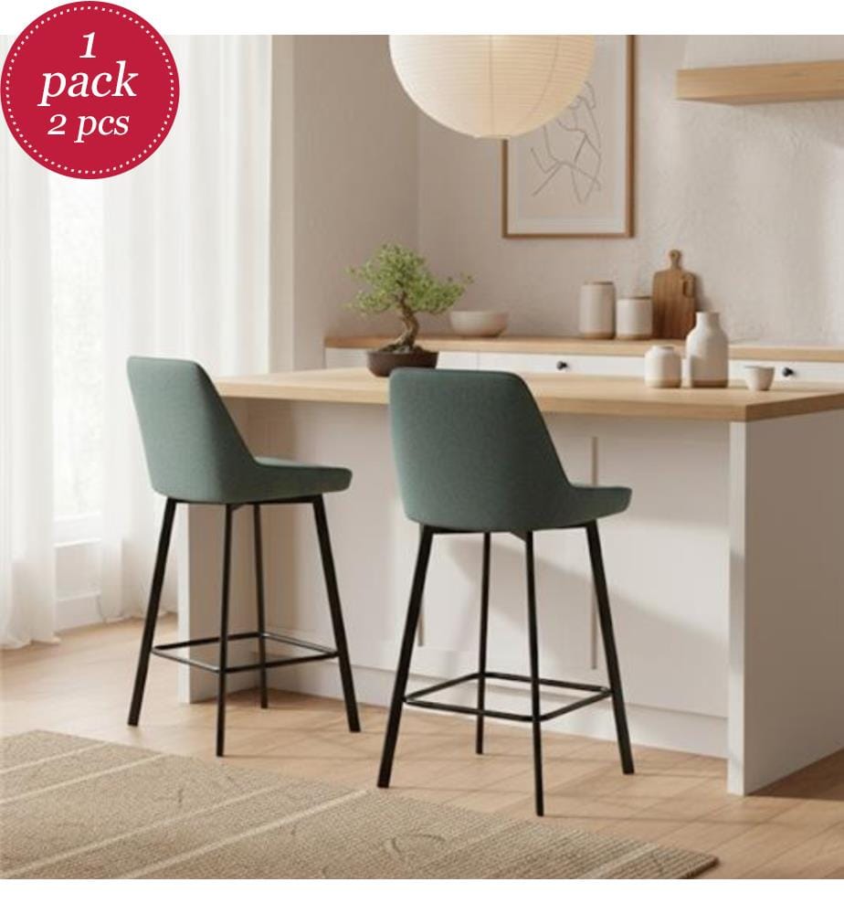 2er-Set Fox Stoffhocker 44x50x94 cm - Aquamarin und Schwarz