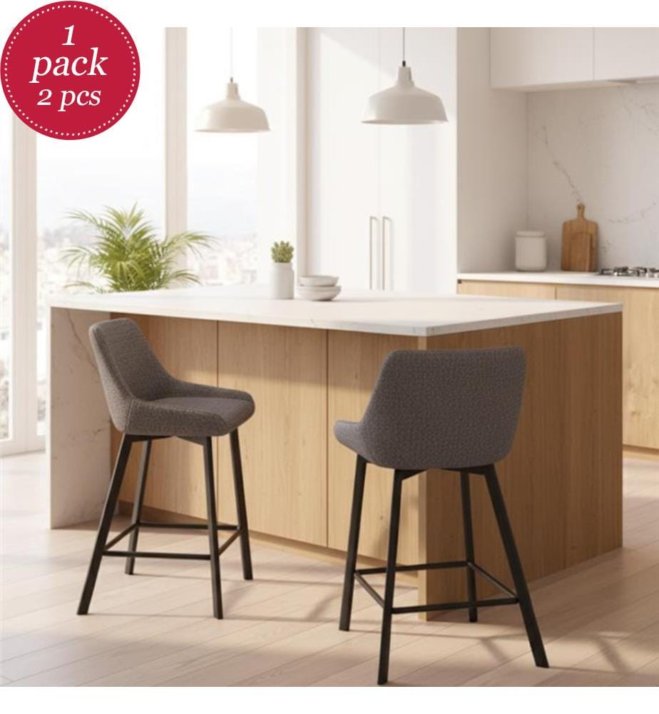 2er-Set Fuchs-Stoffhocker 44x50x94 cm - Dunkelgrau und Schwarz