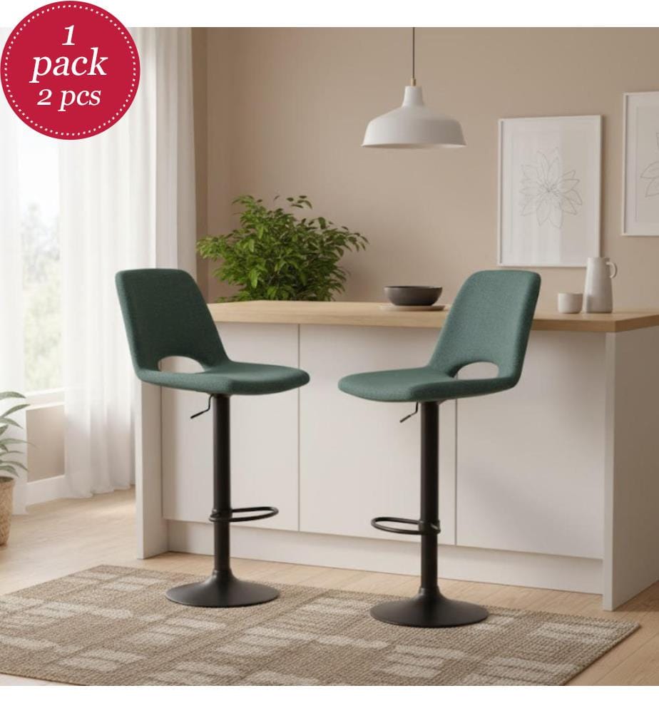 2er-Set Alex Stoffhocker 52x45x89/104 cm - Aquamarin und Schwarz