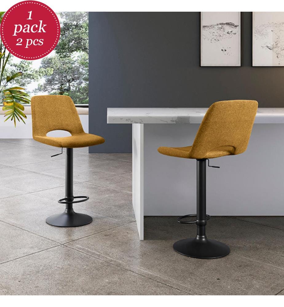 2er-Set Alex Stoffhocker 52x45x89/104 cm - Gelb und Schwarz
