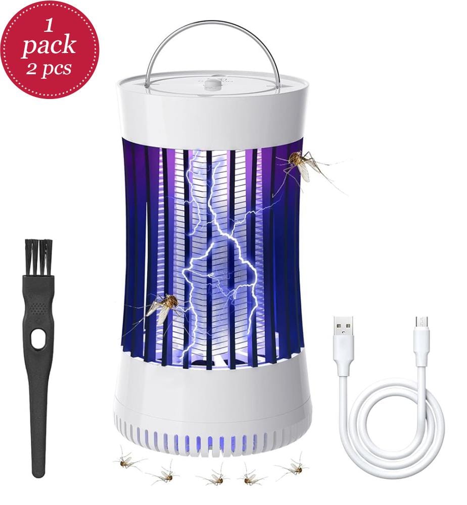 2er-Pack elektrische Insektenvernichter für den Innenbereich mit Ventilator - Weiss & Schwarz