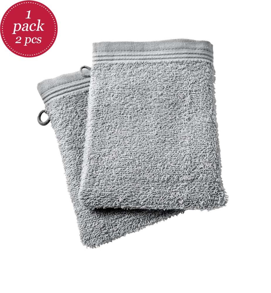 2er-Pack Toilettenhandschuhe Spa 100% Baumwolle 15 x 21 cm Perle