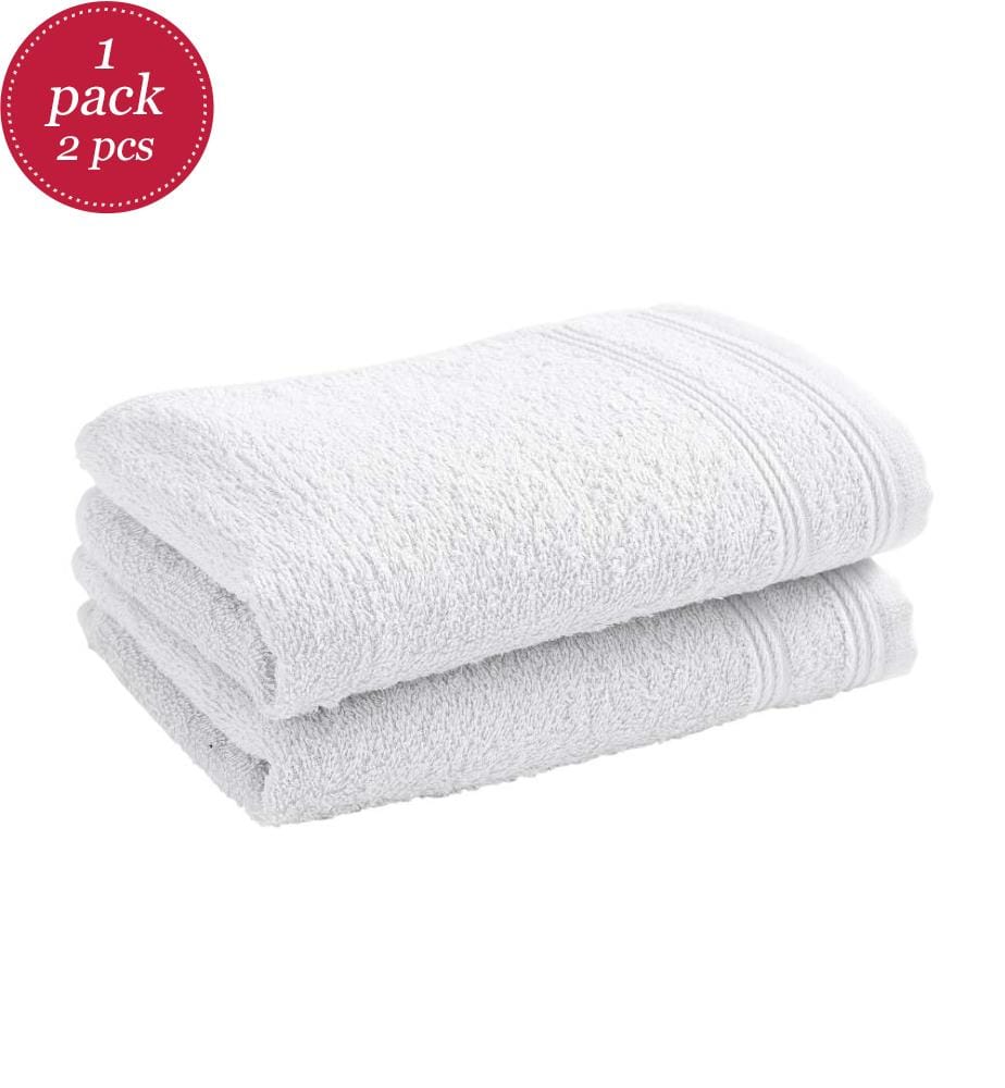 Doppelpack Frotteehandtücher für Gäste aus 100% Baumwolle Spa 30x50cm Schnee