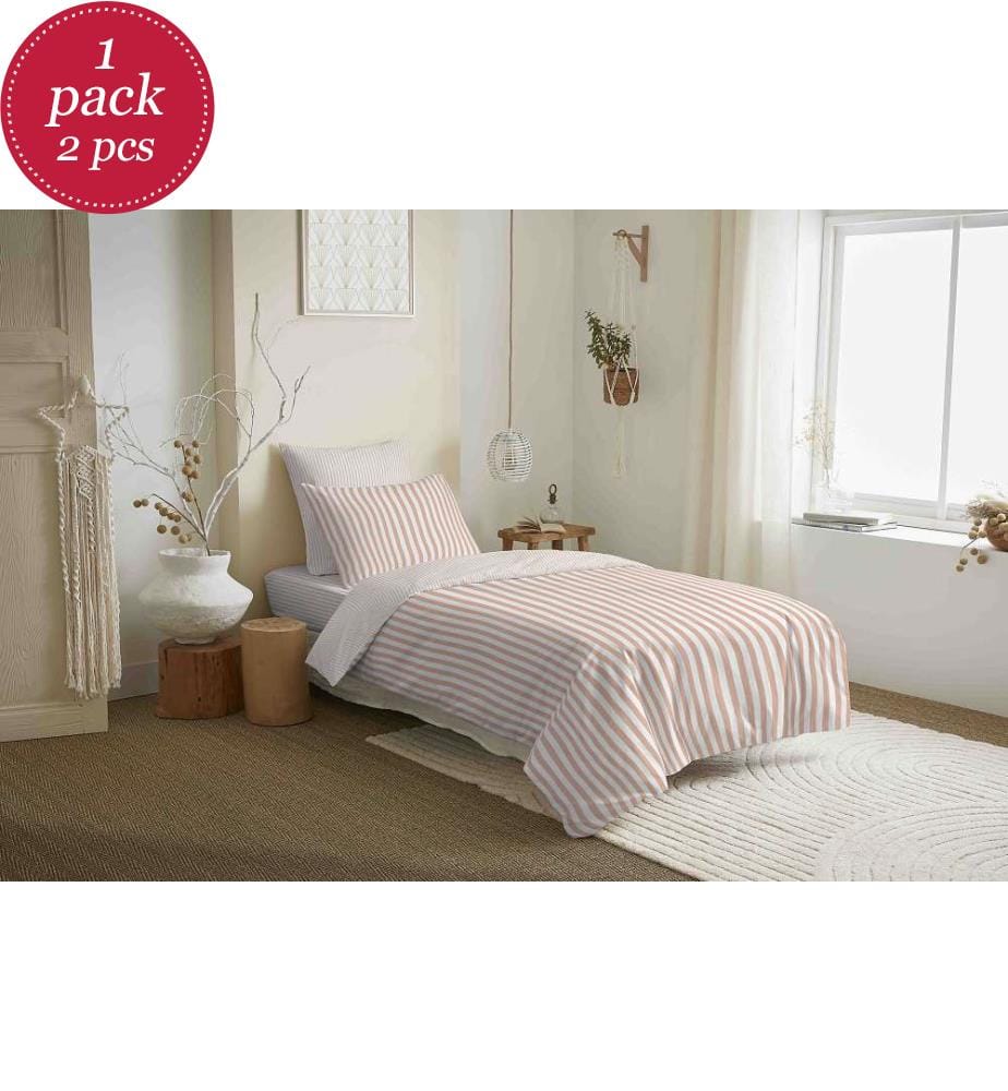 Bettdeckenbezug 140 x 200 cm und Spannbettlaken 90 x 190 cm - Palermo Blush