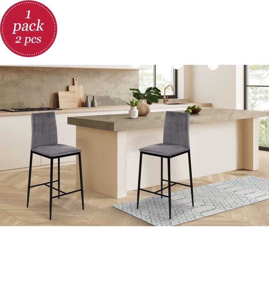 2er-Set Barhocker Jade 43 x 46.5 x 100 cm - Dunkelgrau
