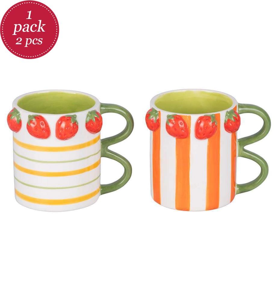 2er-Set Fruit Life Becher - Erdbeerstiel