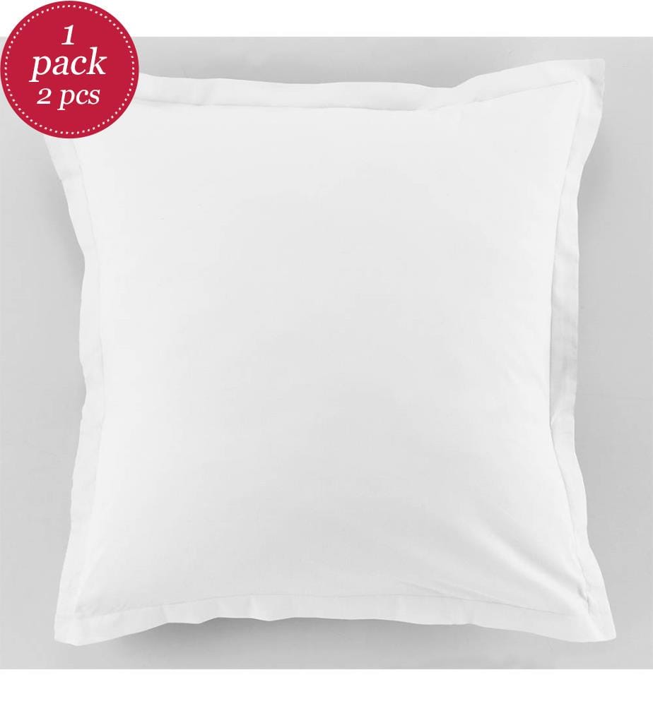 Lot de 2 Taies d'Oreiller 63 x 63 cm - Blanc