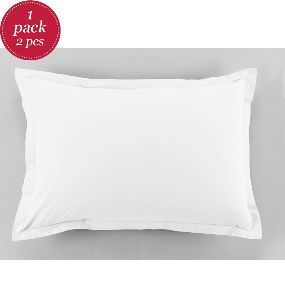 Lot de 2 Taies d'Oreiller 50 x 70 cm - Blanc