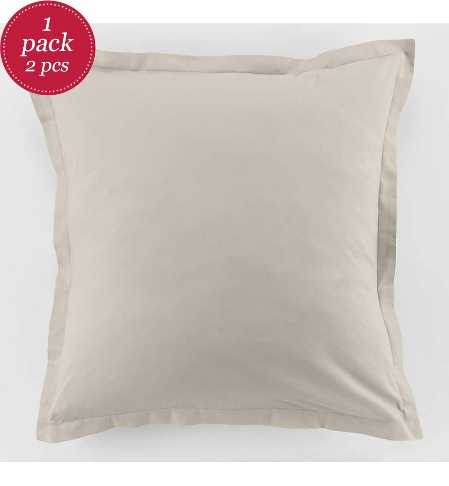 Lot de 2 Taies d'oreiller 63 x 63 cm - Ivoire